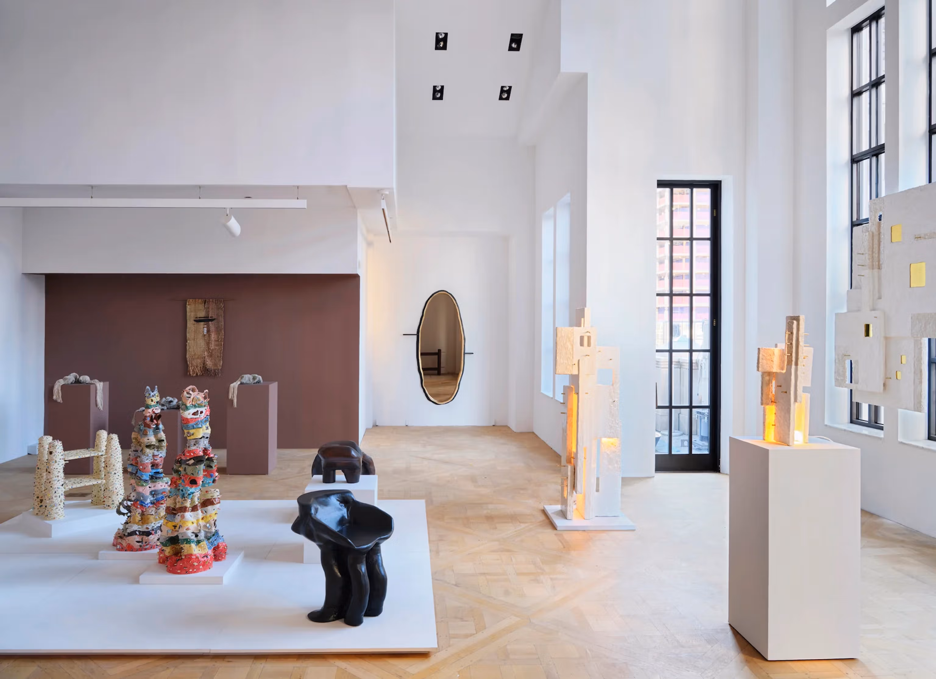Installation view of Isabella Maroon's ceramic sculptures in a gallery